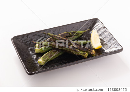鹽烤秋葵 鹽烤秋葵 128808453