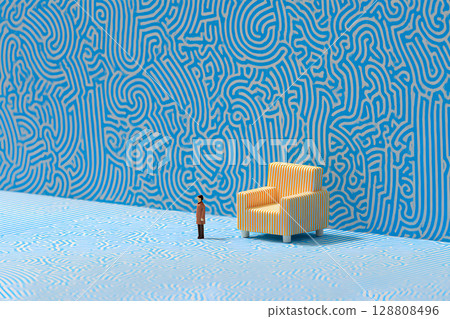 大椅子和人的背景材料 128808496