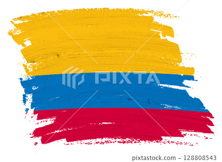 Colombia flag background paint splash brushstroke 128808543