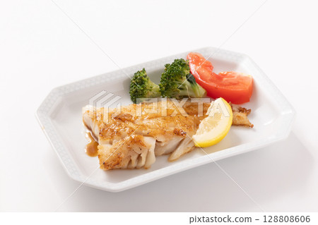 Cod grilled with butter and soy sauce 128808606