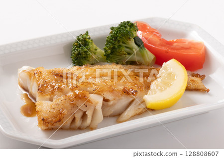 Cod grilled with butter and soy sauce 128808607