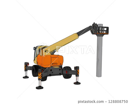 A truck-mounted work platform used for inspecting tunnel facilities at construction and civil engineering sites. 128808750