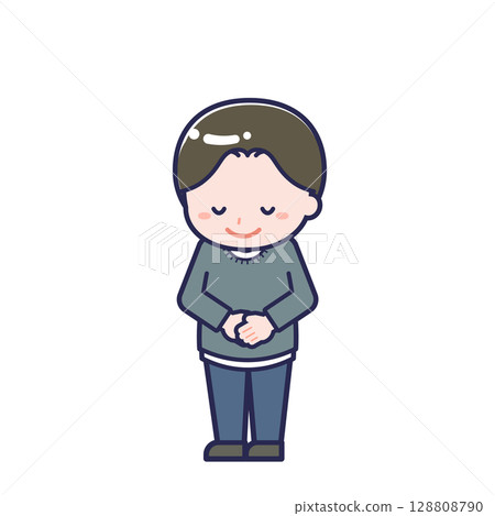 Plain-clothed adult/diagonal/male 08 128808790