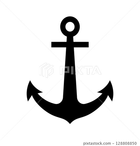 anchor black silhouette vector 128808850