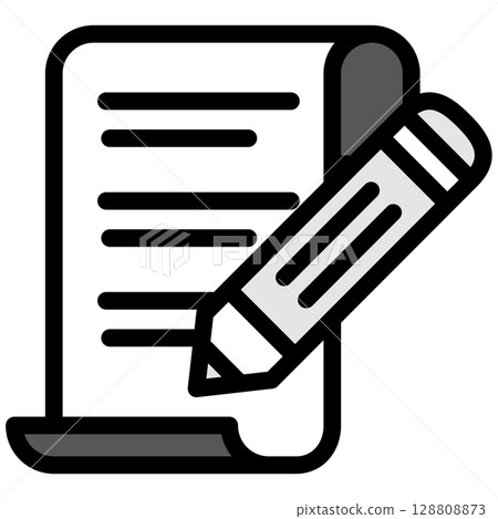 插圖圖示素材:鉛筆檔案文件007 插圖圖示素材:鉛筆檔案文件007 128808873