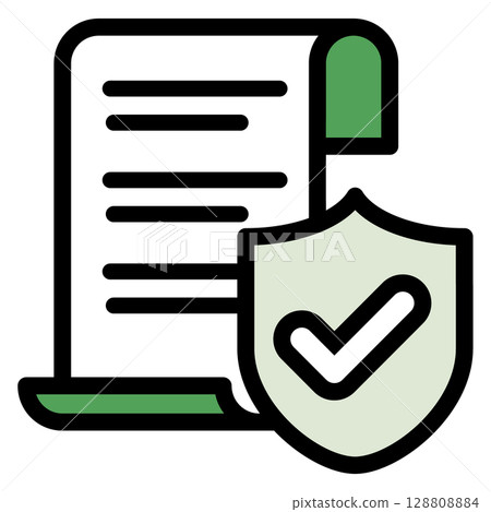Illustration icon material set: Check mark document file 108 Illustration icon material set: Check mark document file 108 128808884
