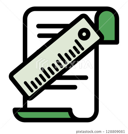 Illustration icon material: Ruler document file 010 Illustration icon material: Ruler document file 010 128809081