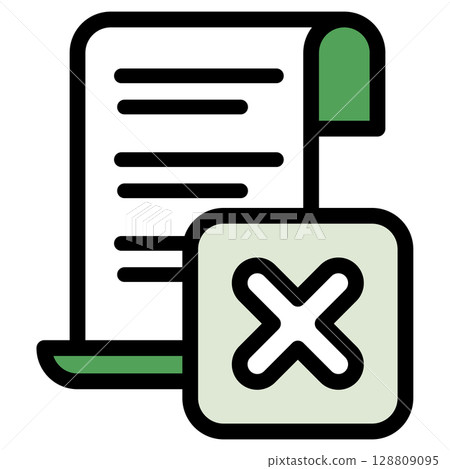 Illustration icon material: Crossmark document file 121 Illustration icon material: Crossmark document file 121 128809095