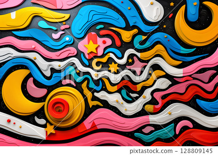 Colorful stars and constellations background image 128809145