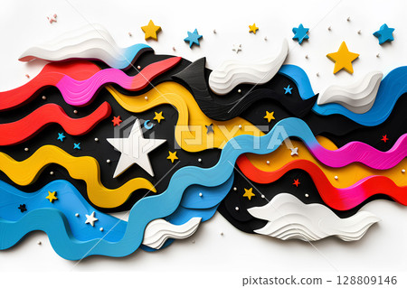 Colorful stars and constellations background image 128809146