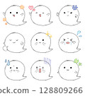 Ghosts with various expressions 128809266
