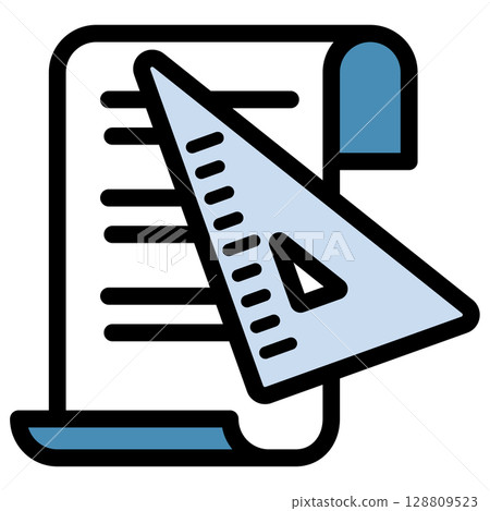 插圖圖示素材：三角尺檔014 128809523