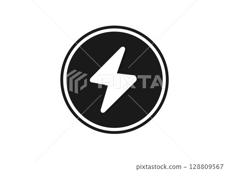 Bold Lightning Bolt Icon 128809567