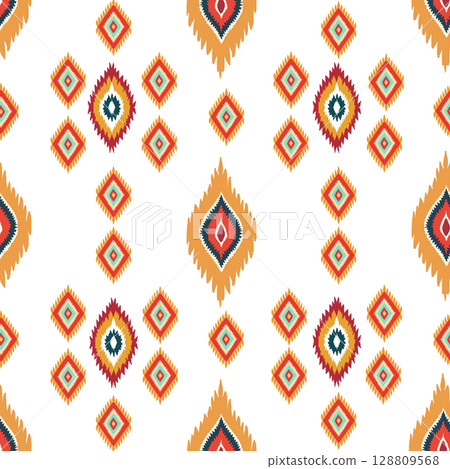 seamless pattern with ethnic geometric ornament. vector illustration for your design 128809568