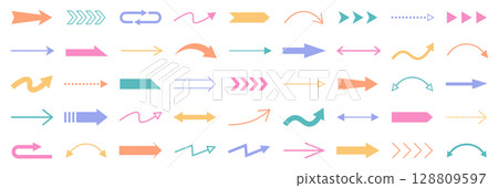 Arrows vector illustration set. Icon, simple Arrows vector illustration set. Icon, simple 128809597