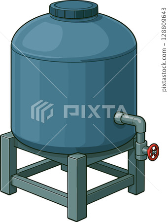 Water tank illustration 128809643