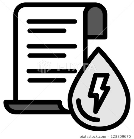 Illustration icon material: Rain document file 166 128809670