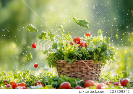 Flying vegetable basket Flying vegetable basket 128809841