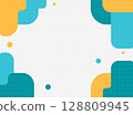 Minimalistic geometric color block background illustration 128809945