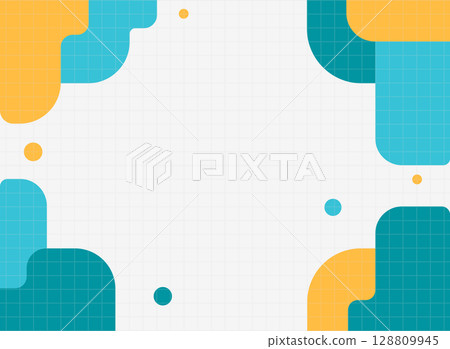 Minimalistic geometric color block background illustration 128809945