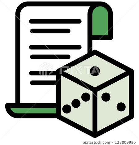 Illustration icon material: Dice document file 174 128809980