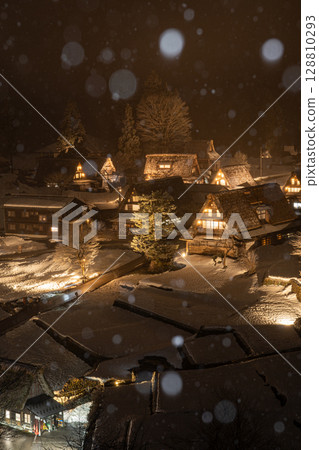 相倉合掌村的雪花 相倉合掌村的雪花 128810293