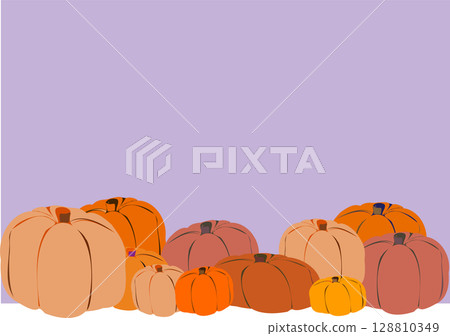 紫色背景上簡單的萬聖節裝飾框架 紫色背景上簡單的萬聖節裝飾框架 128810349