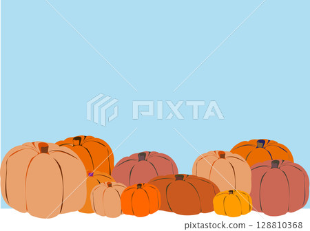 Simple Halloween decorative frame on blue background Simple Halloween decorative frame on blue background 128810368