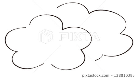 Hand-drawn cloud-shaped frame illustration 128810393