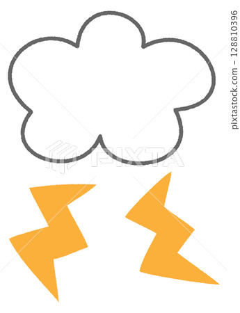 Illustration of lightning and clouds 128810396