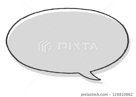 手繪橢圓形對話泡泡（錯位） 128810862
