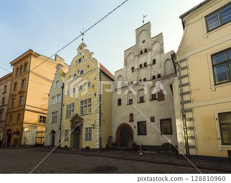 拉脫維亞里加三兄弟之家三兄弟之家，裡加，拉脫維亞 128810960