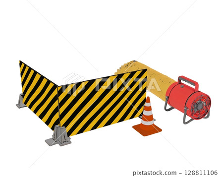 工地地下施工中防止缺氧的路障和風扇 128811106