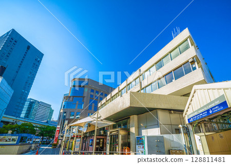 Yokohama cityscape in Japan, overlooking the south-east exit of Yokohama Station Yokohama cityscape in Japan, overlooking the south-east exit of Yokohama Station 128811481