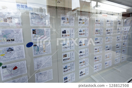 Advertisements by a local real estate agency line Shinmachi Street, Aomori bustling shopping district serving tourists and residents alike. Advertisements by a local real estate agency line Shinmachi Street, Aomori bustling shopping district serving tourists and residents alike. 128812508