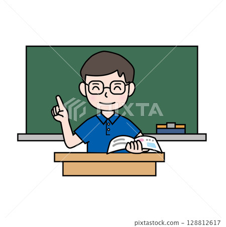 School life_Teacher teaching_Polo shirt 128812617