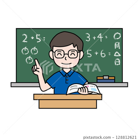 學校生活_老師上數學課_Polo衫 128812621