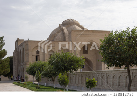 exterior of tomb of Baha' al-Din Naqshband, a founder of Sufi Sunni Islam. the building is called  Bahoutdin Architectural Complex or bakhautdin naqsband mausoleum. 128812755