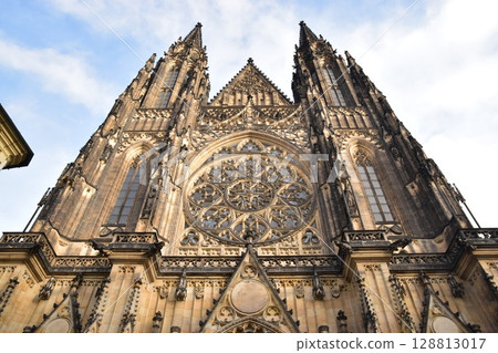St. Vitus Cathedral at dusk, Prague. 128813017