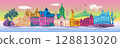 Art design of sights of Budapest at Hungary 128813020