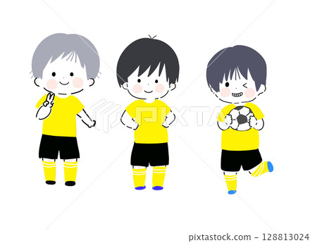Soccer club children yellow boy 128813024