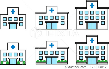 醫院建築圖圖標 醫院建築圖圖標 128813057