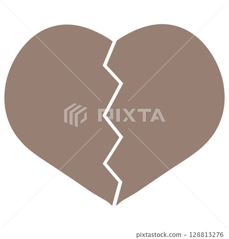 Light brown broken heart 128813276