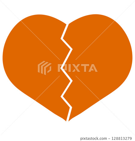 Orange broken heart 128813279