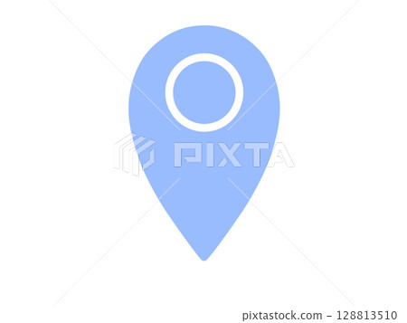 Map pin icon simple blue - Stock Illustration [128813510] - PIXTA