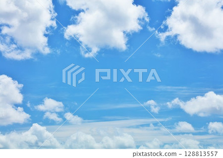 Summer blue sky and clouds 128813557