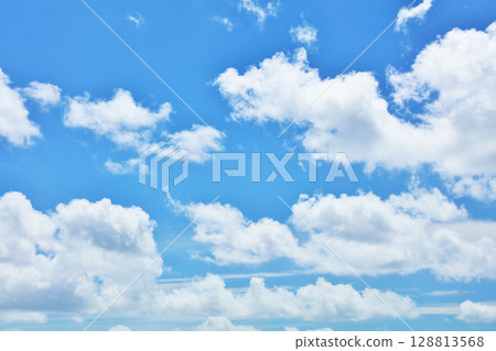 Summer blue sky and clouds Summer blue sky and clouds 128813568