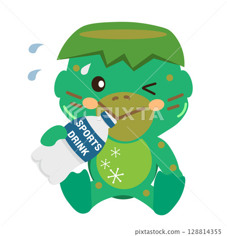 卡帕喝運動飲料的插圖 128814355