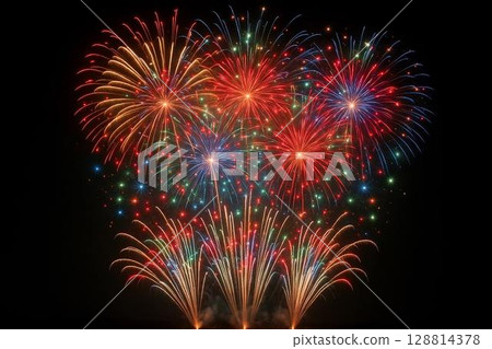 煙花蔓延到夜空 128814378