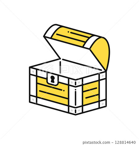 Simple vector icon illustration of an open treasure chest 128814640